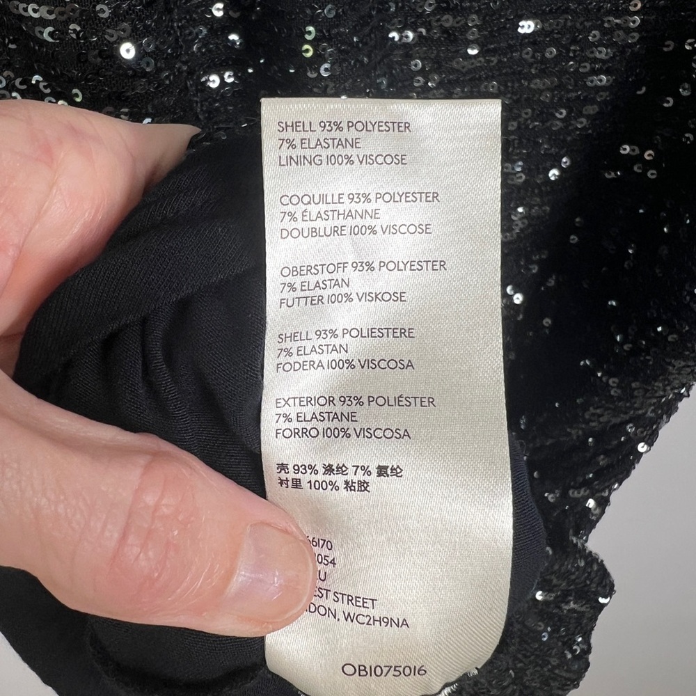Free People Large Graphite Giselle Sequin Long Sleeve Ruched Skirt Mini Dress - Picture 14 of 15